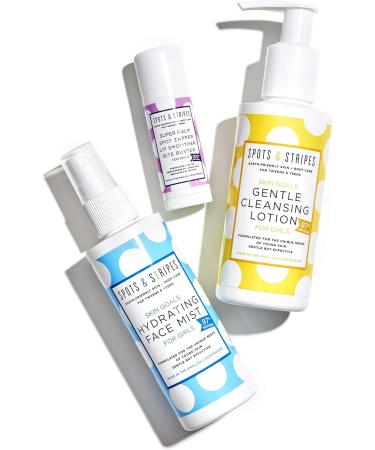 Spots & Stripes Hydrating Face Mist 97% Natural with Hyaluronic Acid, Aloe Vera & Cucumber (125ml) - Teen Moisturizing Spray for Blemish-free Skin - Buy Online on GoSupps.com