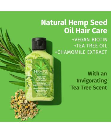 Hempz Biotin Hair Shampoo - Tea Tree & Chamomile | Scalp Care Hair Growth & Strength for Damaged Hair | Travel Size 2.25 Fl Oz - Buy Online on GoSupps.com