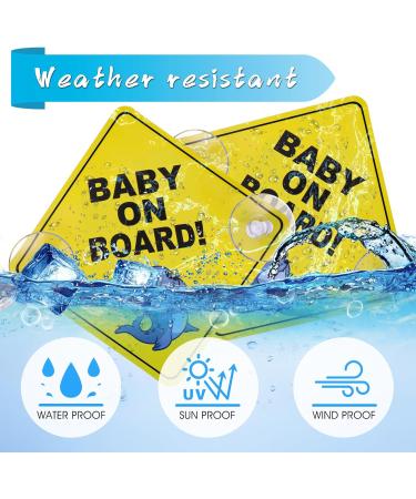 Cobee Baby on Board Car Warning Signs 2 Pcs | Safety Car Sign with Suction Cups | Baby in Car Sticker for Window Cling | Reusable & Durable Decal | Style-D - Buy Online on GoSupps.com