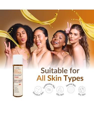 Nasola Kojic Acid Argan Skincare Bio Pure Oil with Vitamin E Face & Body Moisturizer Serum for Scars & Stretch Marks - Buy Online on GoSupps.com