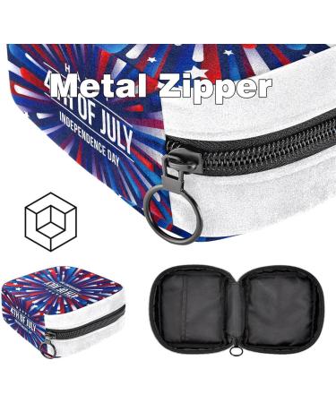 GIAPB Sanitary Napkin Storage Bag American Independence Day Color - Period Tampon Makeup Pad Pouch - Buy Online on GoSupps.com