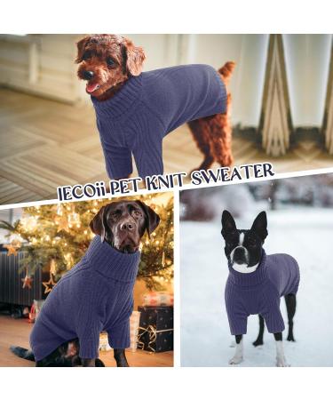 Iecoii Dog Sweater - Warm Turtleneck Sweater for Small Medium & Large Dogs | Winter Dog Clothing for Chihuahua French Bulldog & Labrador - X-Large Blue - Buy Online on GoSupps.com