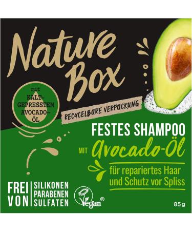 NATURE BOX Solid shampoo with avocado oil 85 g 1 piece - Buy Online on GoSupps.com