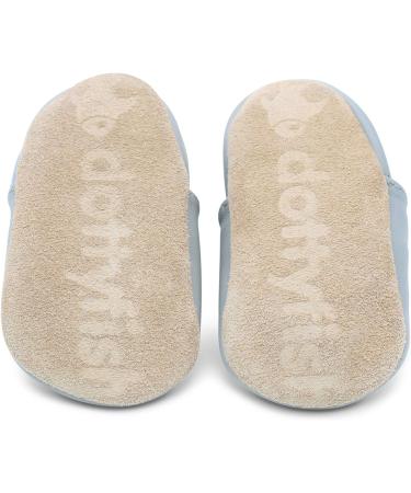 Dotty Fish Soft Leather Baby Shoes, Grey Train Design | Non-Slip Suede Soles | 0-6 Months to 4-5 Years | Toddler Boys' Footwear - Buy Online on GoSupps.com