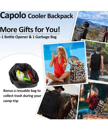 Insulated Leakproof Waterproof Backpack Cooler Bag - 30 Can Capacity, Lightweight & Durable | Perfect for Travel, Camping, Beach - Black - Buy Online on GoSupps.com