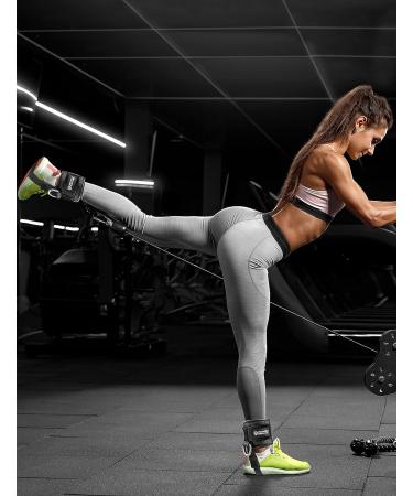 POWER GUIDANCE Ankle Strap for Cable Machine Professional Kickback Ankle Strap for Glute Workouts  Leg Extensions - Adjustable Strap with D-Rings Black - Pair - Buy Online on GoSupps.com