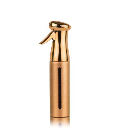 Salon Style Hair Spray Bottle (10oz) Patent   360 Ultra Fine Water - Continuous Aerosol Free Trigger Mist Sprayer Bottle by Beautify Beauties (Gold)