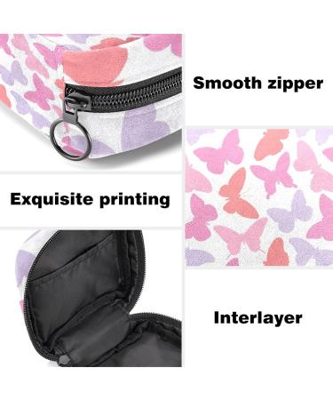 Guantierendiy Pink Butterfly Print Menstrual Cup Pouch & Sanitary Napkin Storage Bag - Large Capacity Travel Organizer (Color 11) - Buy Online on GoSupps.com