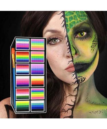 Face Makeup Palette - Face Makeup | Washable Stain-Resistant Makeup with Markers and Brushes 12 Grids for Adults Parties Halloween Festivals Theater - Buy Online on GoSupps.com