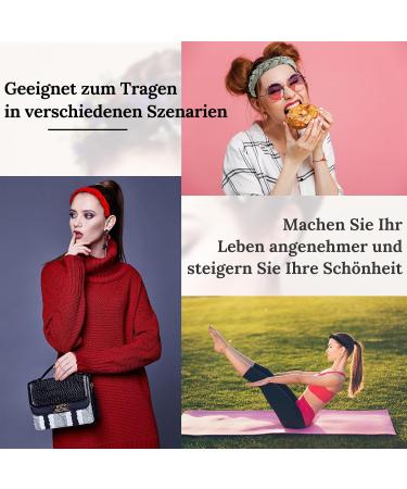 Newofview Vintage Hair Accessories - 4 Piece Hair-Rip Headband Set for Women & Girls (Black Red Navy Blue Green) - Fashionable Frontal Ligaments - Buy Online on GoSupps.com