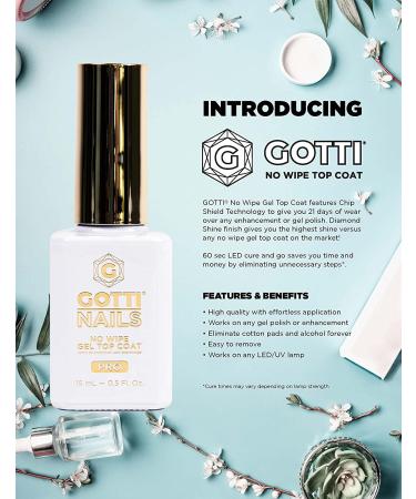 Gotti Nails No Wipe Gel Top Coat - 15ml High Gloss Polish for LED UV Soak Off - Buy Online on GoSupps.com