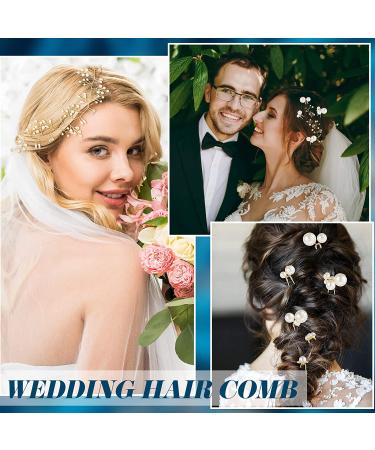 Elegant Wedding Hair Comb Set with Faux Pearl and Crystal Accents - 44 Pieces - Buy Online on GoSupps.com