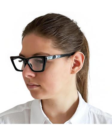 Vintage Chunky Reading Glasses for Women | Oversize Cat Eye Thick Frame | Free Case & Spring Hinge | 1.5 Diopter Reading Aid - Buy Online on GoSupps.com