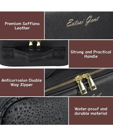 Extrei Gent Makeup Travel Train Case with LED Light | Adjustable Brightness & Partition | Waterproof Cosmetic Bag for Women - Black - Buy Online on GoSupps.com