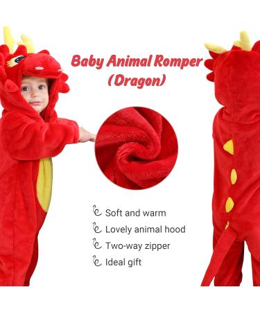 COOKY.D Unisex Winter Hooded Romper Jumpsuit for Babies 2-36 Months - Dragon Design - Buy Online on GoSupps.com