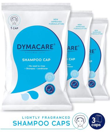DYMACARE No Rinse Shampoo Cap - pH Balanced Microwaveable Waterless Hair Wash | Pack of 3 Shower Caps for Shampooing & Conditioning - Buy Online on GoSupps.com