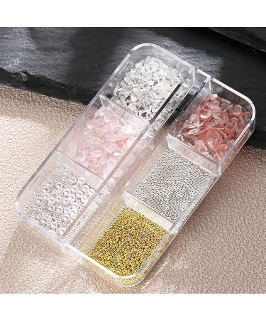 FEIlei 6 Grids Nail Jewelry Zircon Nail Art Rhinestones Decors Crystals Diamond Gems - Buy Online on GoSupps.com