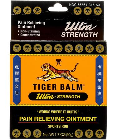 Tiger Balm Ultra Strength Pain Relieving Ointment Sports Rub 1.7 Ounces