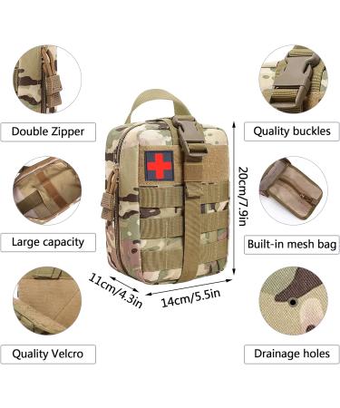 Ultimate First Aid Set | Tactical Medical Bag for Camping Hunting & Adventure | Trauma Kit for Home Car & Survival - Camouflage Yellow - Buy Online on GoSupps.com