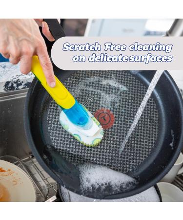 Scrub Daddy Dish Wand: Soap Dispensing Dish Brush with Texture Changing Sponge - Yellow - Buy Online on GoSupps.com