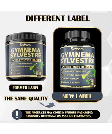 Satoomi Pure Gymnema Sylvestre Capsules Extract - 180 Capsules of 6 Month - Blended with Neem Leaf, Holy Basil & Turmeric Curcumin Root - Buy Online on GoSupps.com