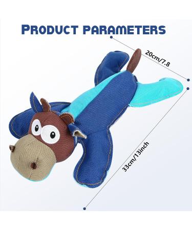 Iokheira Dog Toys - Squeaky Tug Toys for Large Medium & Small Dogs - Wrinkle Paper Stuffed Playtime Fun in Blue & Brown - Buy Online on GoSupps.com
