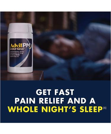 Advil PM Liqui-Gels Pain Reliever & Nighttime Sleep Aid - 160 Liquid Capsules - Buy Online on GoSupps.com