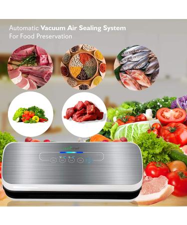 NutriChef PKVS Automatic Vacuum Sealer | Compact Design | Lab Tested | Dry & Moist Food Modes | Silver Vacuum Sealer - Buy Online on GoSupps.com