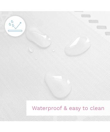 Baby Hard Base Changing Mat 80x50 cm for 140x70 cm Cot Bed | Waterproof Anti-Roll Nappy Changer with Raised Edges | Unisex Grey Zebra Design - Buy Online on GoSupps.com