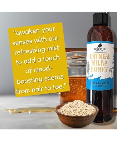 Bluebyrd Oatmeal Milk Honey Body & Hair Fragrance | Alcohol-Free Perfume Body Mist with Notes of Sweet Warm Vanilla | Vegan Beauty Cruelty-Free Weightless Hair & Body Mist (Honey) - Buy Online on GoSupps.com