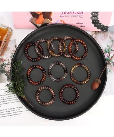 Jesslab Spiral Hair Ties - 10 PC Traceless No-Damage Hair Accessories for Women & Girls - Color Sorted Ponytail Holders - Buy Online on GoSupps.com