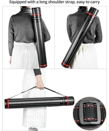 QWORK Drafting Tube 2 Pack - Poster & Blueprint Storage Case | Telescoping Art Tube Holder for Documents | Large Diameter 3 15/16 - 44 1/2 - Buy Online on GoSupps.com