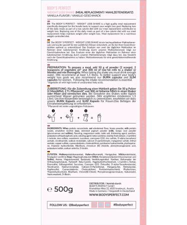 Bodys Perfect Weight Loss Shake for Women | High-Quality Protein & Essential Vitamins | 500g Vanilla Meal Replacement for Weight Control - Buy Online on GoSupps.com