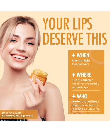 Sundae Glow Lip Scrub with Mango Vanilla Exfoliates Hydrates & Repairs Smooths Softens & Revitalizes Dry Lips Dermatologist Tested Korean Skin Care Clean Beauty Cruelty-Free 1 Pack - Buy Online on GoSupps.com