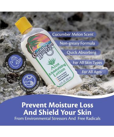 Caribbean Breeze Aloe Moisturizing Lotion - Vitamin-Enriched Aloe Vera Body Lotion with Green Tea & Pomegranate | 8.5 oz (250 ml) - Shop Internationally - Buy Online on GoSupps.com