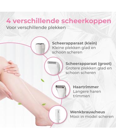 Nuvance Ladyshave 4 in 1 Ladyshaves for Women with Eyebrow Trimmer Shaver Woman Lady Shave White - Buy Online on GoSupps.com