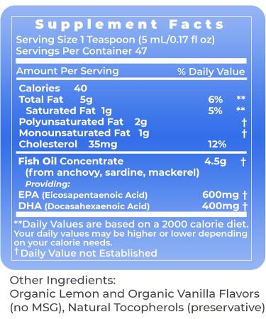 Premier Research Labs EPA/DHA Marine Liquid - Omega 3 Fish Oil Liquid Omega 3 Liquid Fish Oil Supplement for Adults Joint Heart & Brain Health Support - 8 Fl Oz Bottle - Buy Online on GoSupps.com