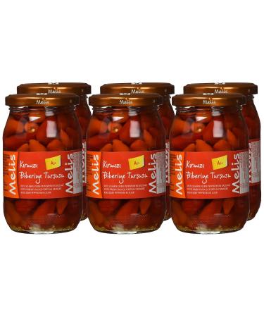 Buy Melis Pickled Red Baby Peppers - Very Hot Biberiye 6 Pack (6 x 335g) - Spicy Gourmet Ingredients for International Shipping - Buy Online on GoSupps.com
