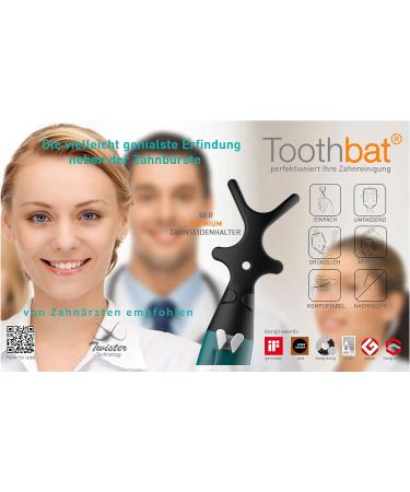Toothbat WOW Dental Silk Holder | Perfect Oral & Tooth Cleaning | Interdental Hygiene Care (Black) - Shop Now! - Buy Online on GoSupps.com