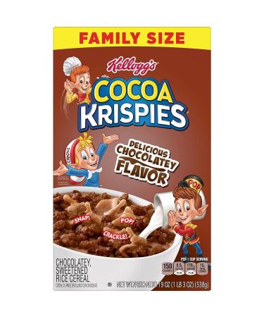 Kellogg's Cocoa Krispies Cold Breakfast Cereal  8 Vitamins and Minerals  Rice Krispies Treats  Family Size  Original  19oz Box (1 Box) - Buy Online on GoSupps.com