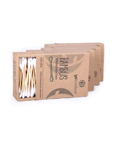 Bamboo cotton swabs 6-pack (1200 pieces) l 100% biodegradable sustainable & vegan I compostable I without plastic - Buy Online on GoSupps.com