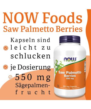 Now Foods Saw Palmetto Berries - 550 mg 250 Vegan Capsules | Gluten-Free Soy-Free Vegetarian - International Shipping Available - Buy Online on GoSupps.com