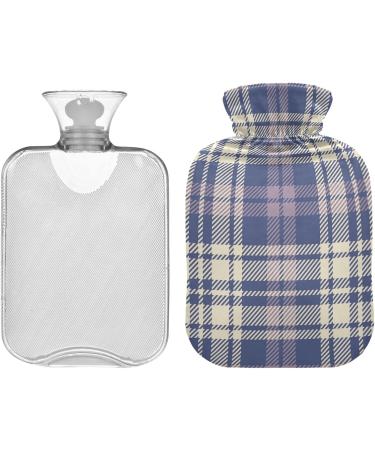 Buy Naanle Hot Water Bottle with Cover - Violet Tartan Plaid 2L | Back Pain Relief & Cold Therapy - Buy Online on GoSupps.com