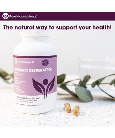 Organic Resveratrol Supplement 1200mg - 90 Capsules | Pure Micronutrients - Buy Online on GoSupps.com