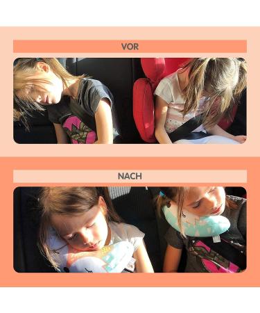 Brunoko Kids Headrest & Seat Belt Cushion - Comfortable Neck Support Pillow for Children in the Car - Green Seat Pillows for Kids - Buy Online on GoSupps.com