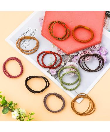 20pcs Boho Hair Tie Bracelets for Women Men - No Damage Ponytail Holders (4 Styles, 10 Colors) - Buy Online on GoSupps.com