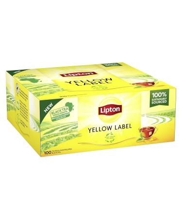 Lipton Yellow Label Black Tea - Hand-Picked Blades Plant-Based Tea Bags Rainforest Alliance Certified | 100 Tea Bags - International Shipping Available - Buy Online on GoSupps.com