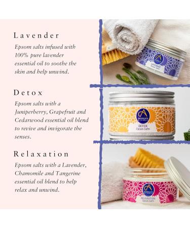 Absolute Aromas Epsom Bathing Salt Bundle Set - 5 x 300g Detox Lavender Mobility Relaxation | Magnesium Sulfate & 100% Pure Essential Oils - International Shipping - Buy Online on GoSupps.com