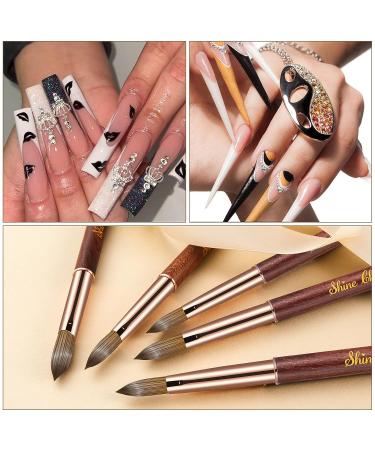Shine Chance Acrylic Nail Brush Size 8 - 100% Real Kolinsky Art Brush for Acrylic Powder - Handmade Wood Handle Extension Tool for DIY & Professional Use - Buy Online on GoSupps.com