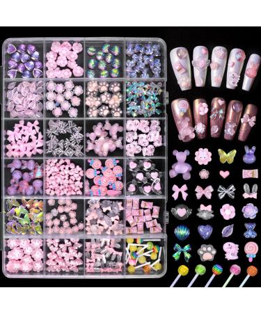 3D Mix Assorted Color Nail Charms Acrylic Multi Cute Nail Art Charms Hollow Candy Jewelry Nail Supplies for Nail Art Design DIY Crafts Accessories (Pink Candy) - Buy Online on GoSupps.com